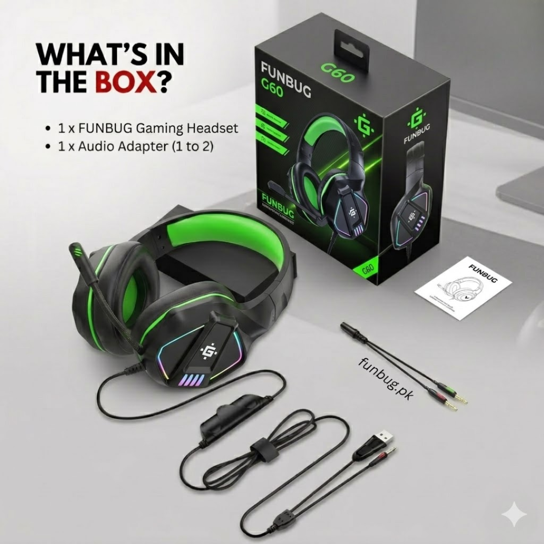 **Professional RGB Gaming Headphones with Mic | 360° Surround Sound, Super Bass & Vibration | Noise-Cancelling Microphone | Over-Ear Wired Gaming Headset for PC, PS4, Laptop & Mobile**vvvv