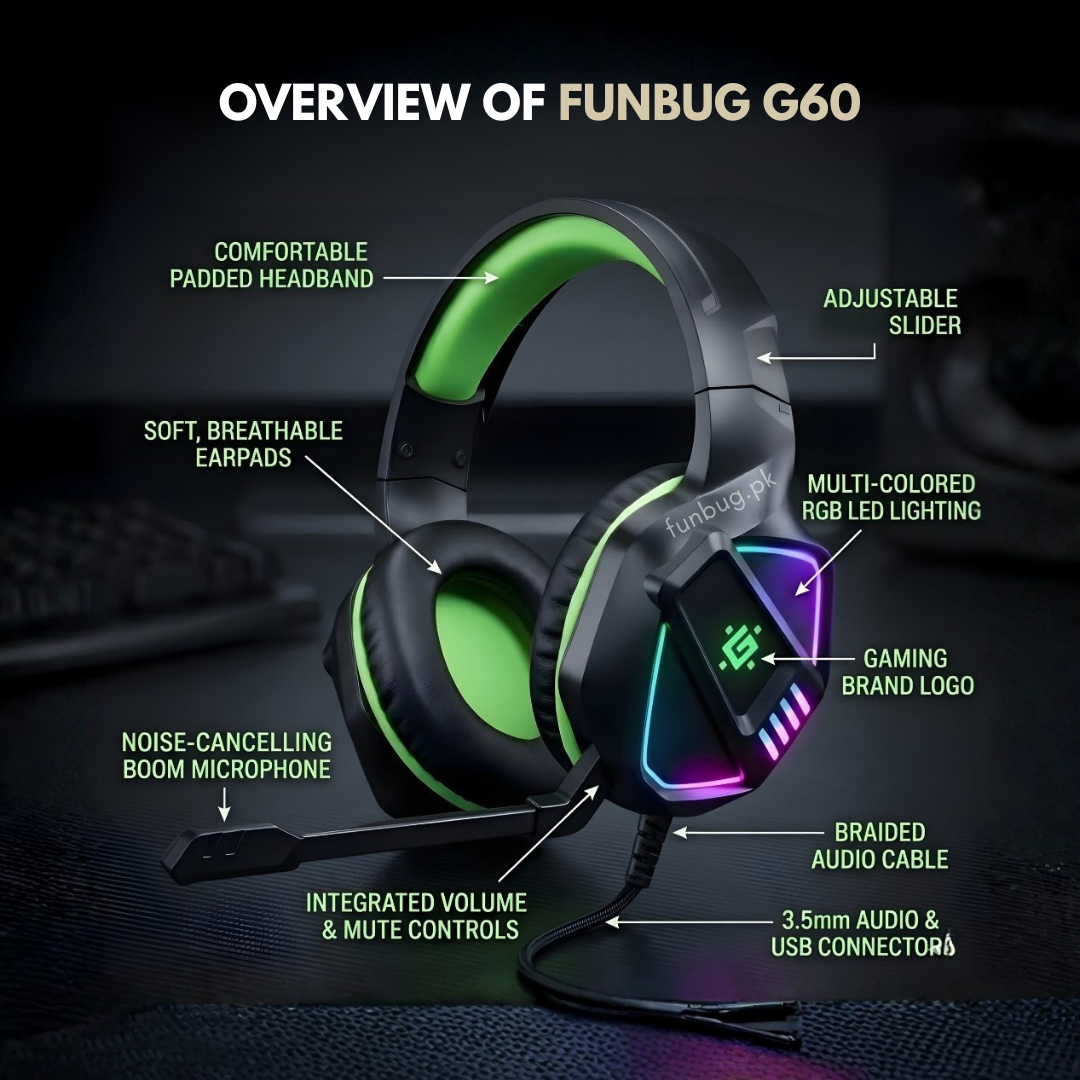 **Professional RGB Gaming Headphones with Mic | 360° Surround Sound, Super Bass & Vibration | Noise-Cancelling Microphone | Over-Ear Wired Gaming Headset for PC, PS4, Laptop & Mobile**vvvv
