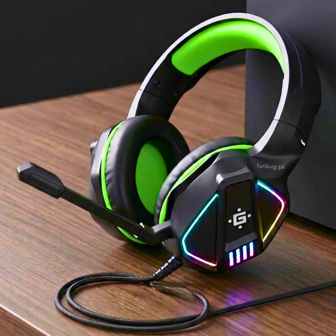 **Professional RGB Gaming Headphones with Mic | 360° Surround Sound, Super Bass & Vibration | Noise-Cancelling Microphone | Over-Ear Wired Gaming Headset for PC, PS4, Laptop & Mobile**vvvv